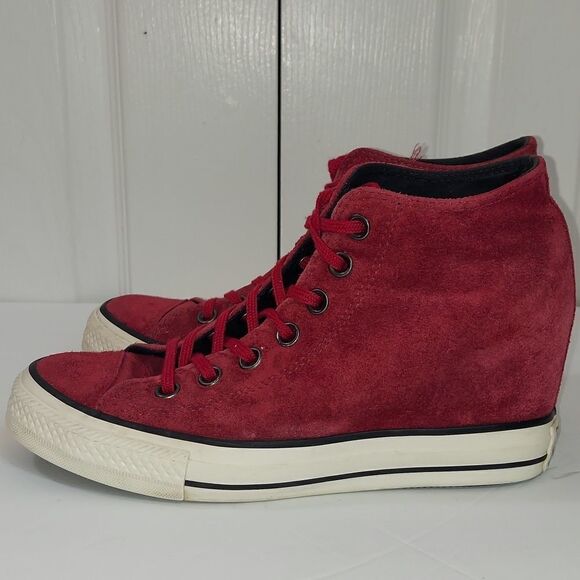 Converse Chuck Taylor All Star Lux Mid Dahlia Hidden Wedge Sneakers Sz 8 - Picture 3 of 9